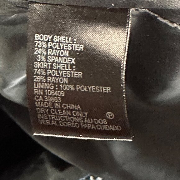 Tahari size 8 black print sleeveless wide collar v neck side zip dress - Picture 7 of 9